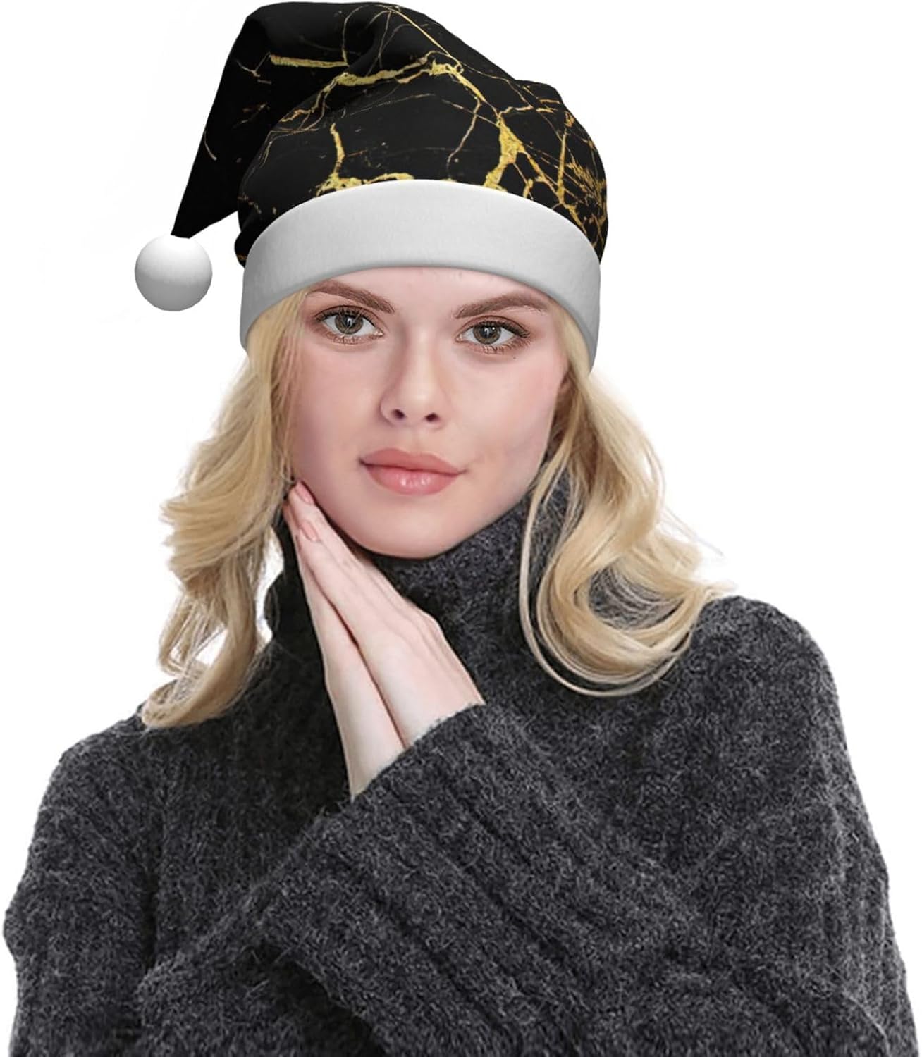 QINZHENG Personalized Santa Hat Christmas Gift for Women Velvet Plush