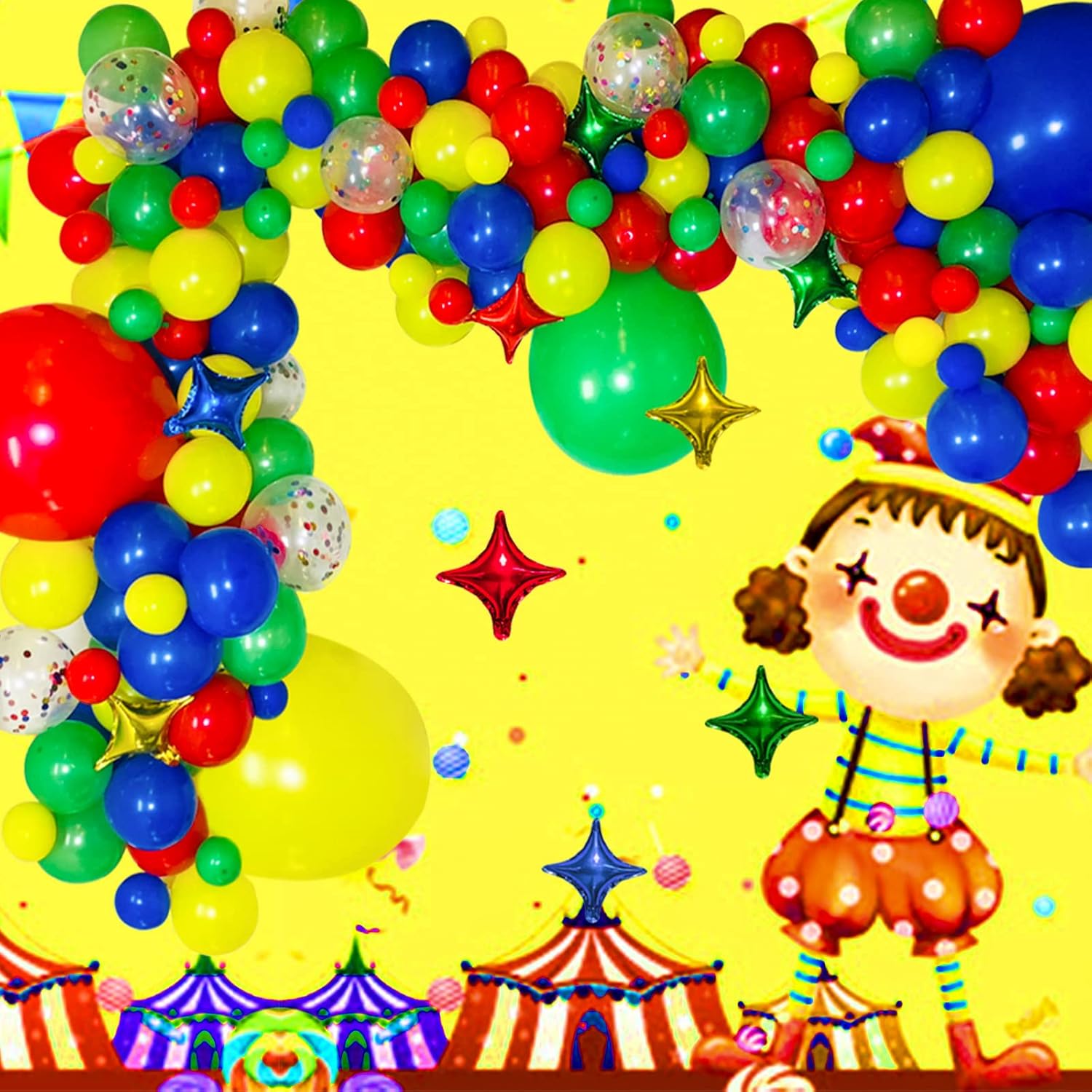 12 Inch Red Blue Green Yellow Balloons 100 Pack