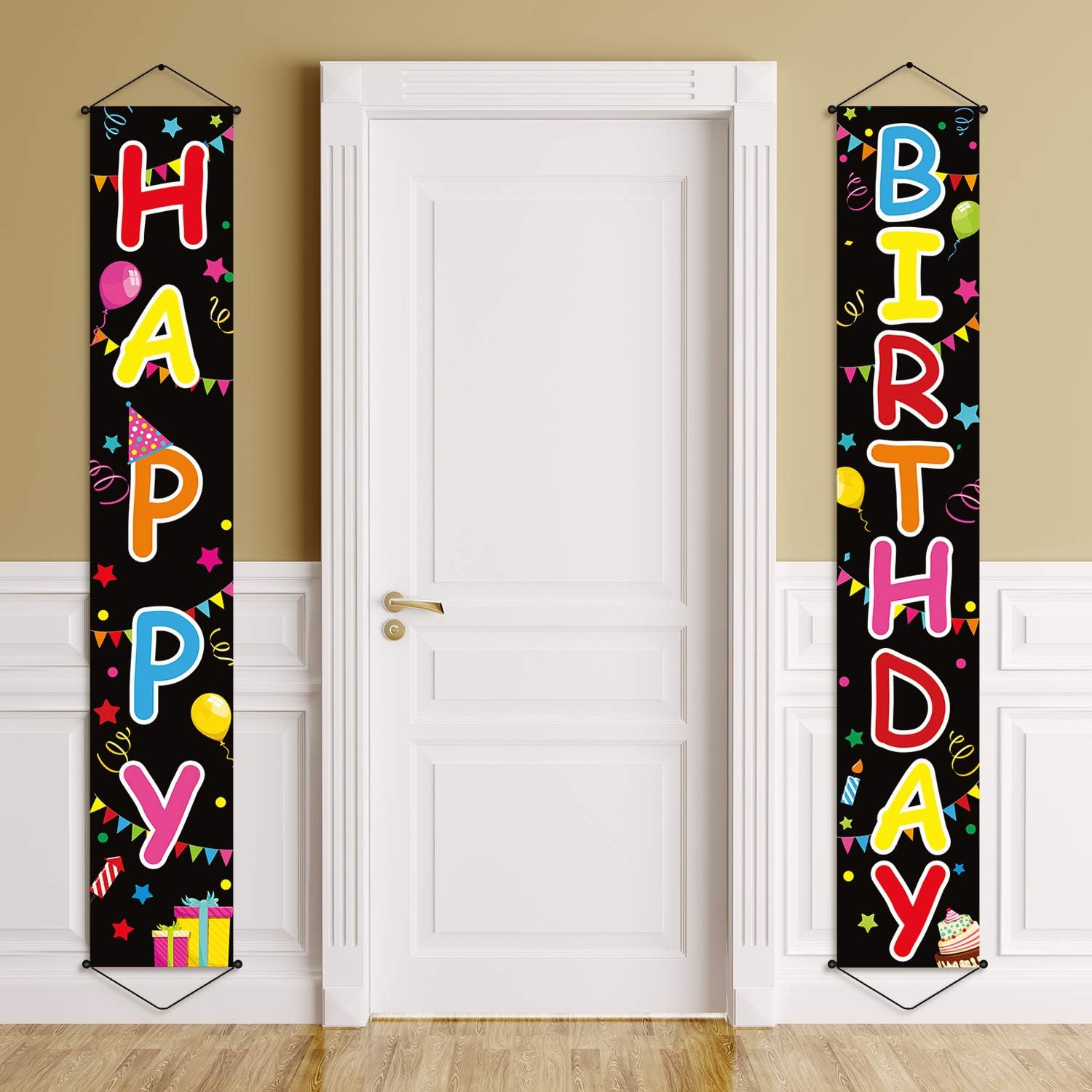 Tatuo Colorful Happy Birthday Door Banner Set
