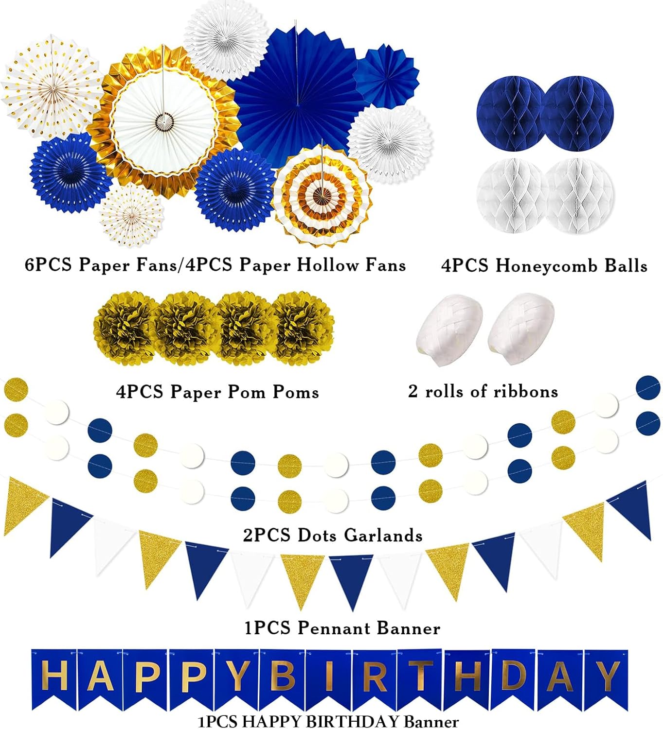 Marwey Birthday Party Decoration 24Pcs Set