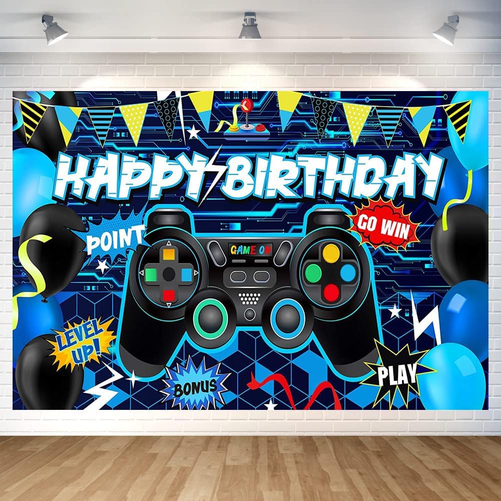 Gaming Birthday Backdrop Banner 708 x 472 Inches