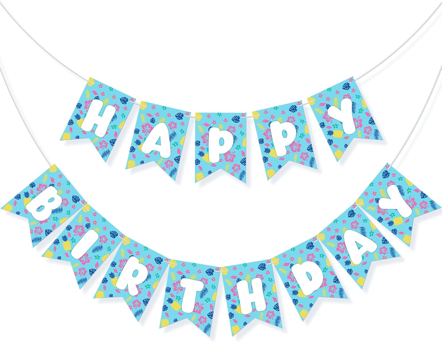 TaoBary Blue Cartoon Happy Birthday Banner