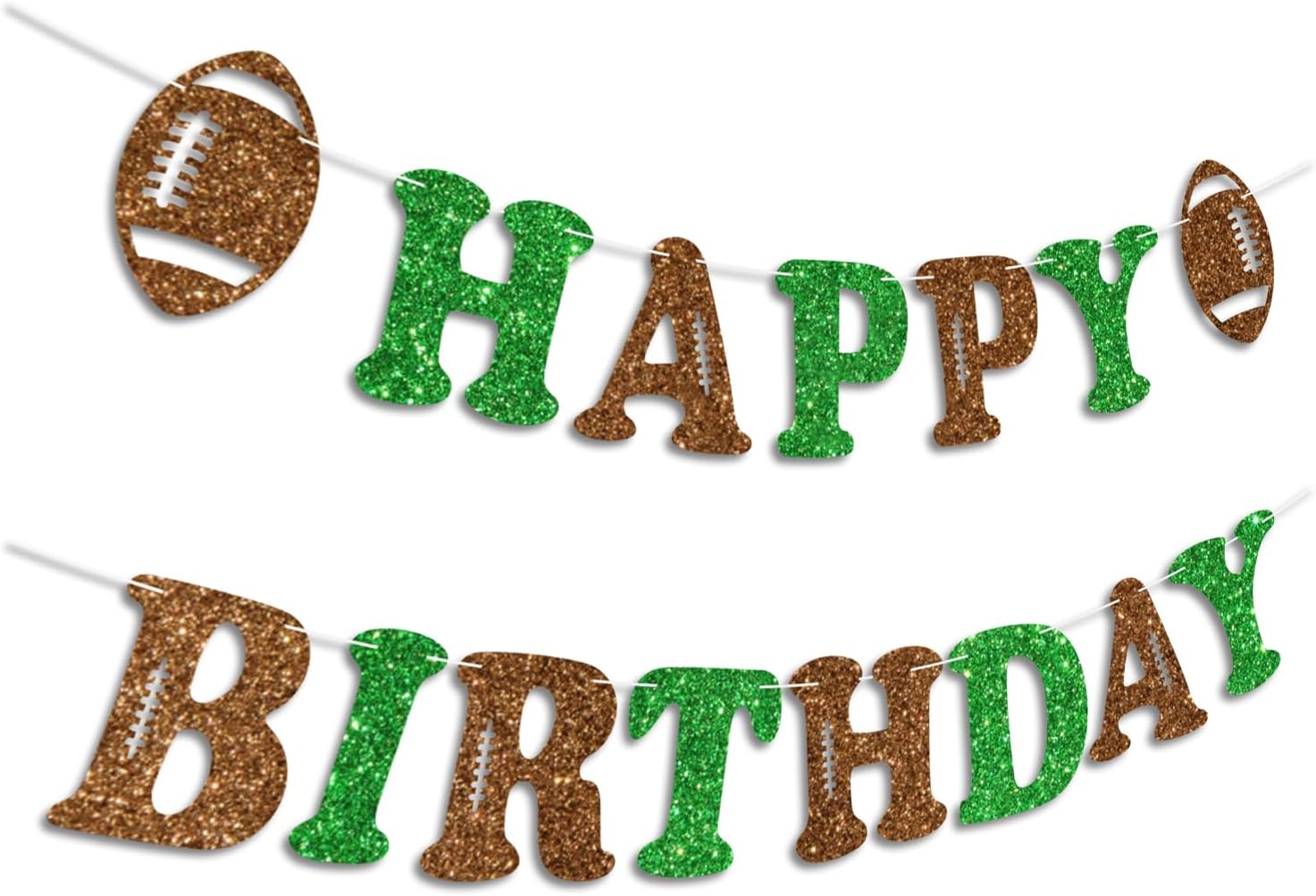 Football Happy Birthday Banner Prestrung Decor