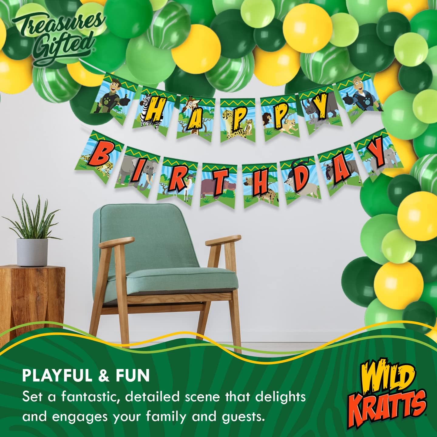 Treasures Gifted Wild Kratts Birthday Banner