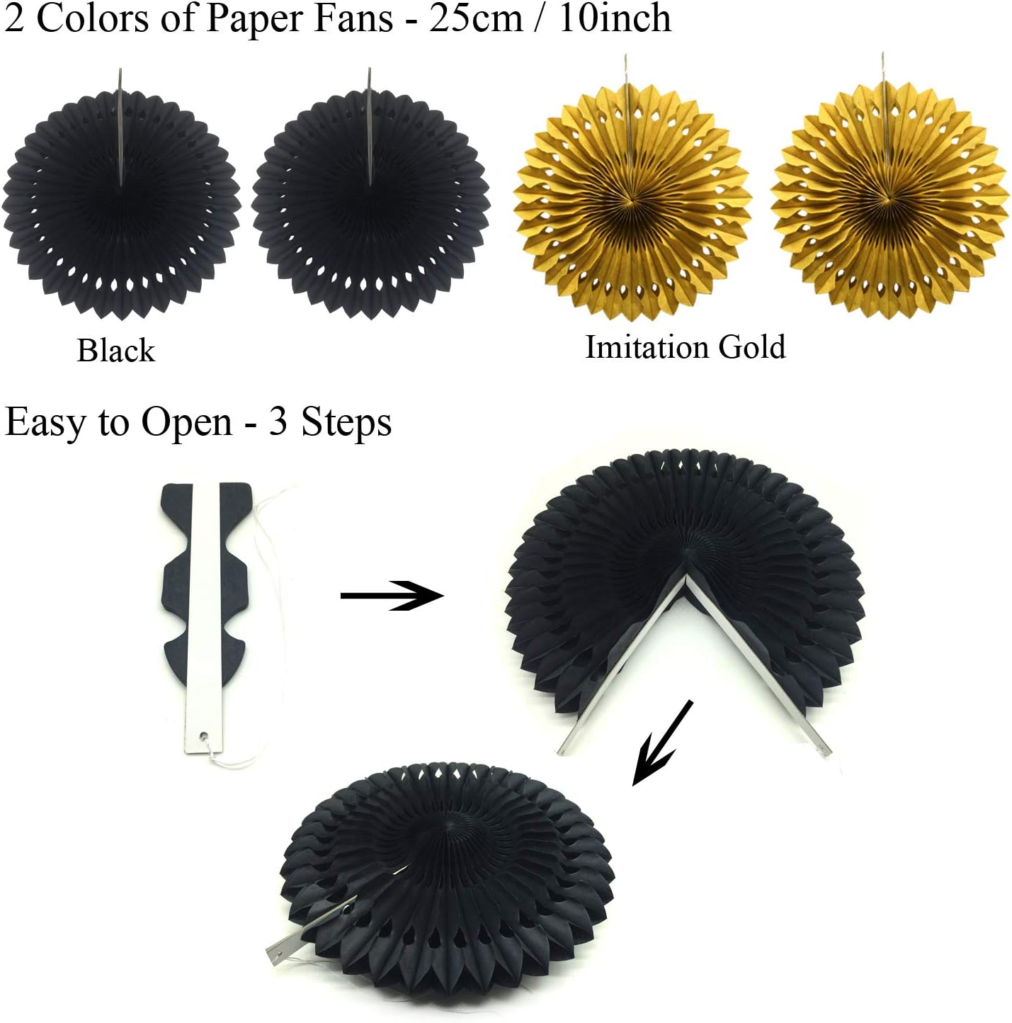 ZERODECO Black and Gold Party Decor Kit