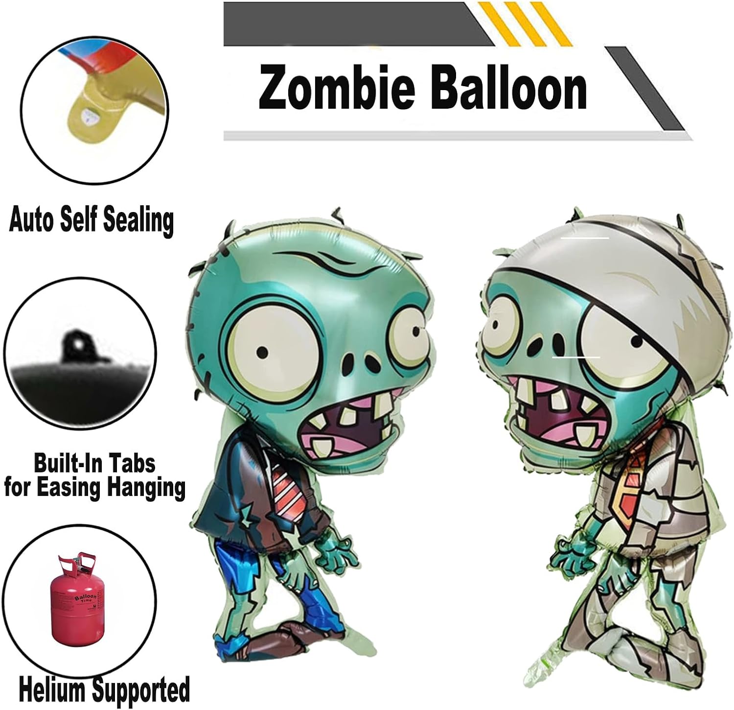 Jumbo 4Pcs 36 Inch Zombie Balloons for Party Decor