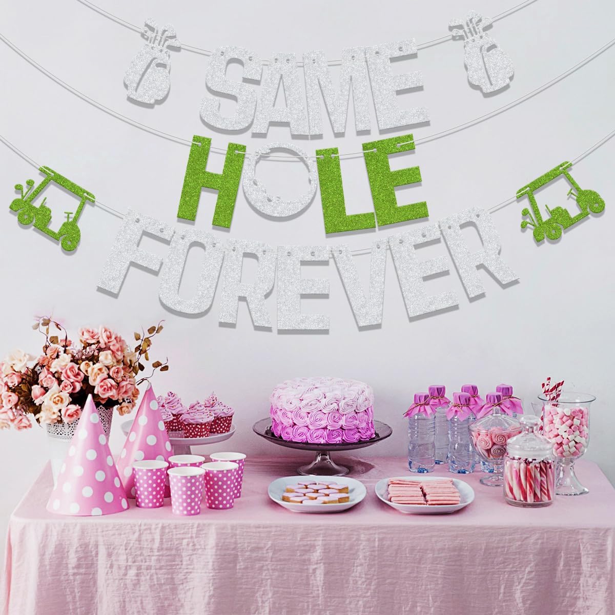 Golf Themed Same Hole Forever Banner Decor