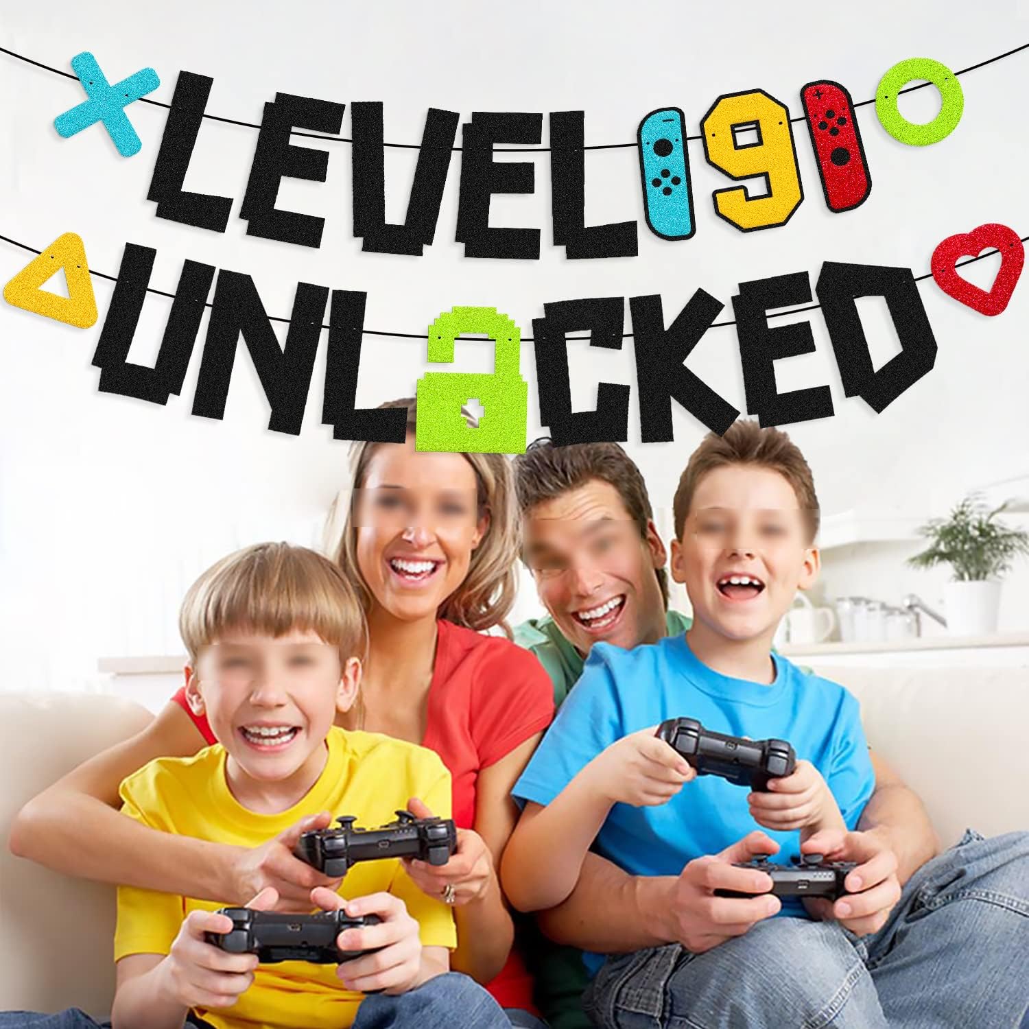 Level 9th Unlocked Birthday Banner Game Themed Decorations
