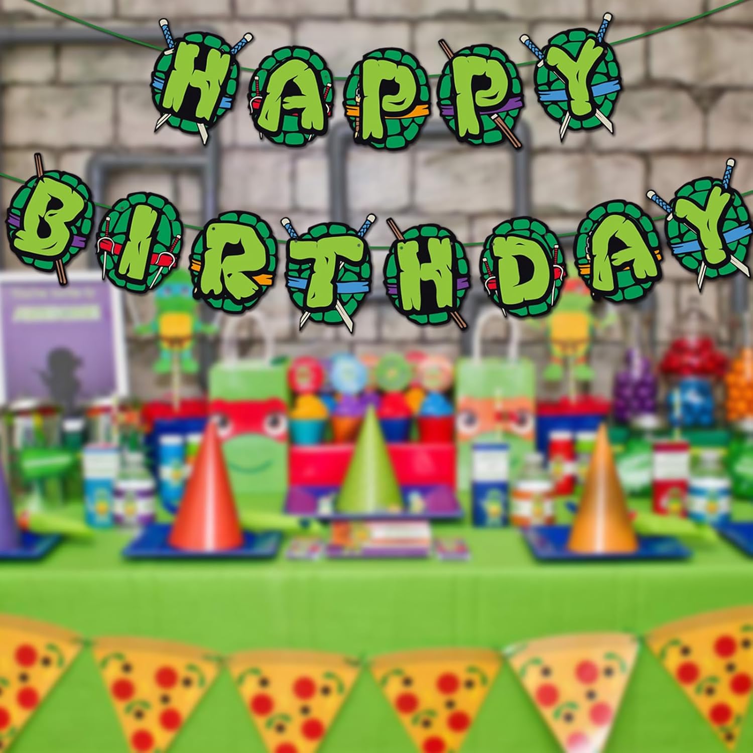 Superhero Birthday Banner Green Party Decorations