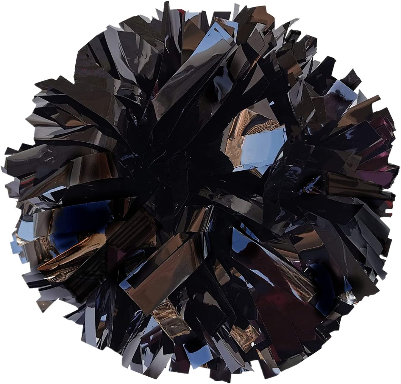 2 Pack 6 Inches Metallic Cheer Pom Poms with Baton Handle