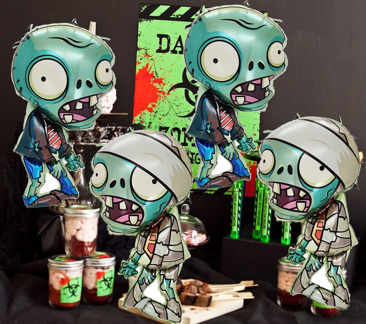 Jumbo 4Pcs 36 Inch Zombie Balloons for Party Decor