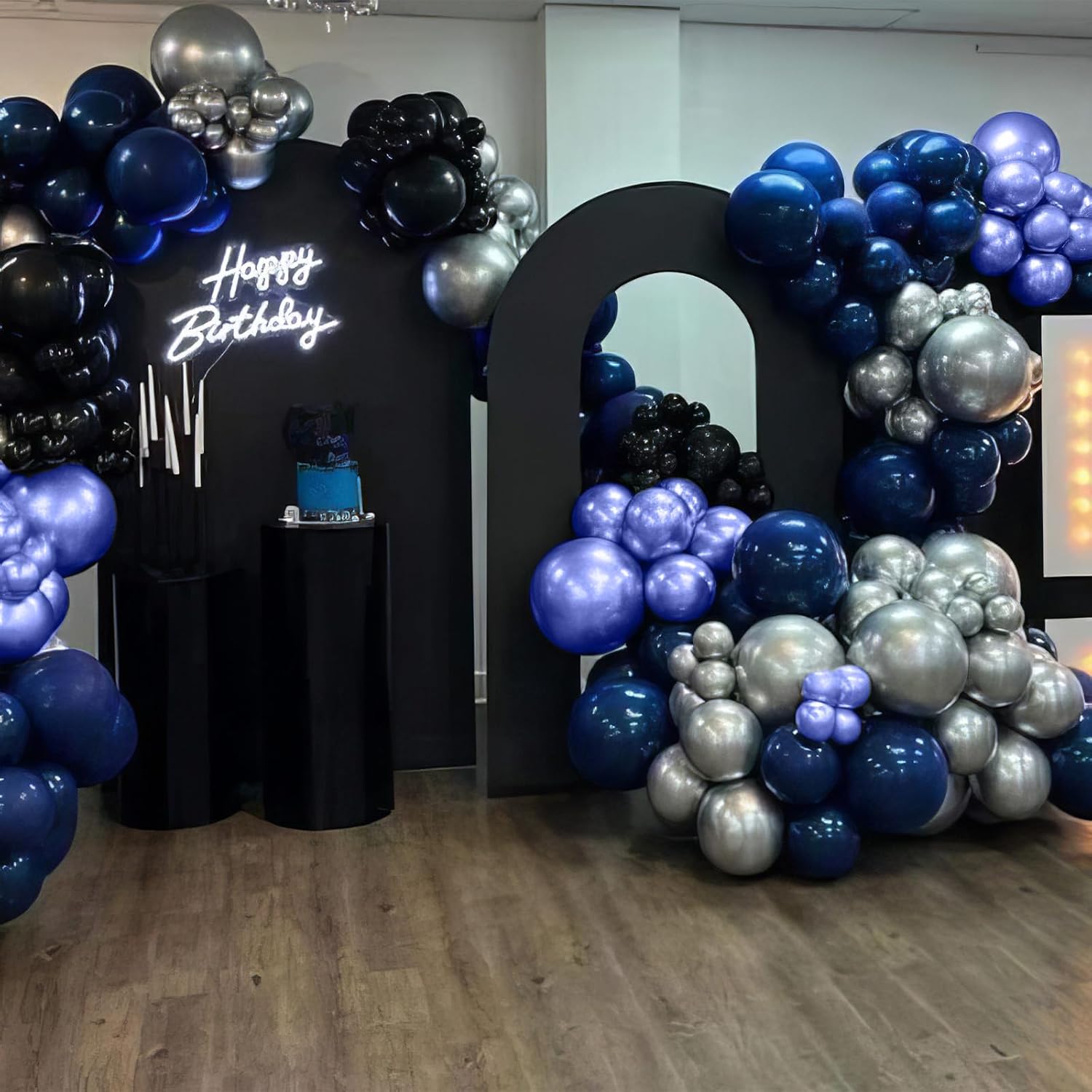 Paready Blue and Black Balloons Set for Parties