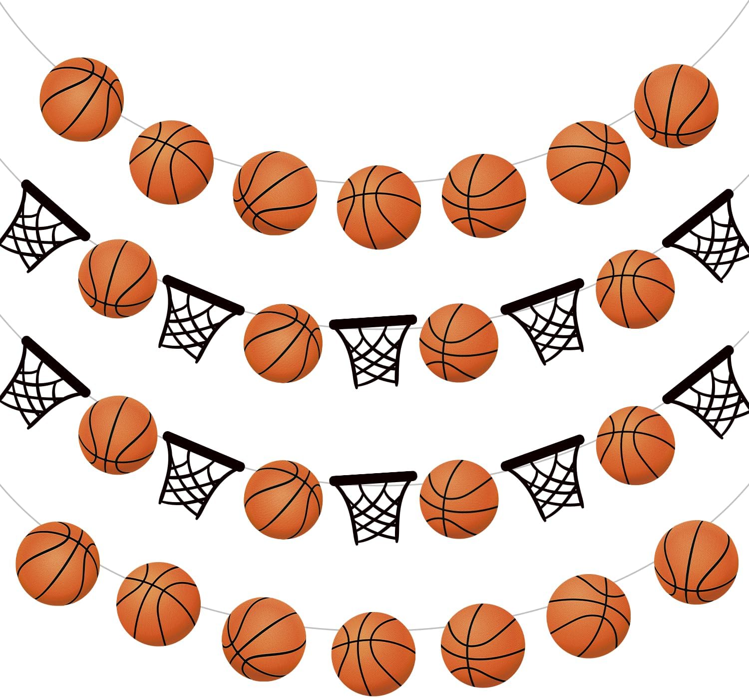 Basketball Party Banners 4 Pcs Slam Dunk Decorations