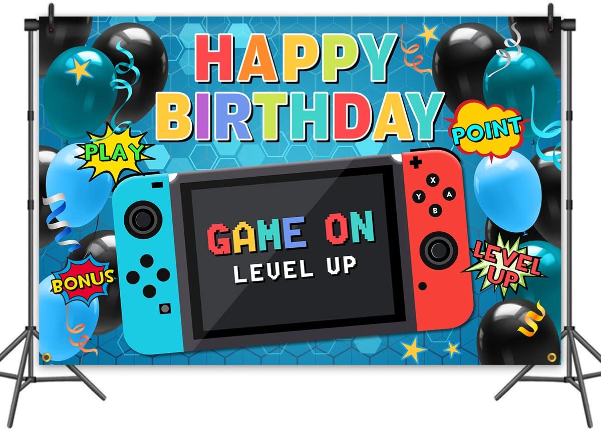 Happy Birthday Gaming Banner - Video Game Party Decor