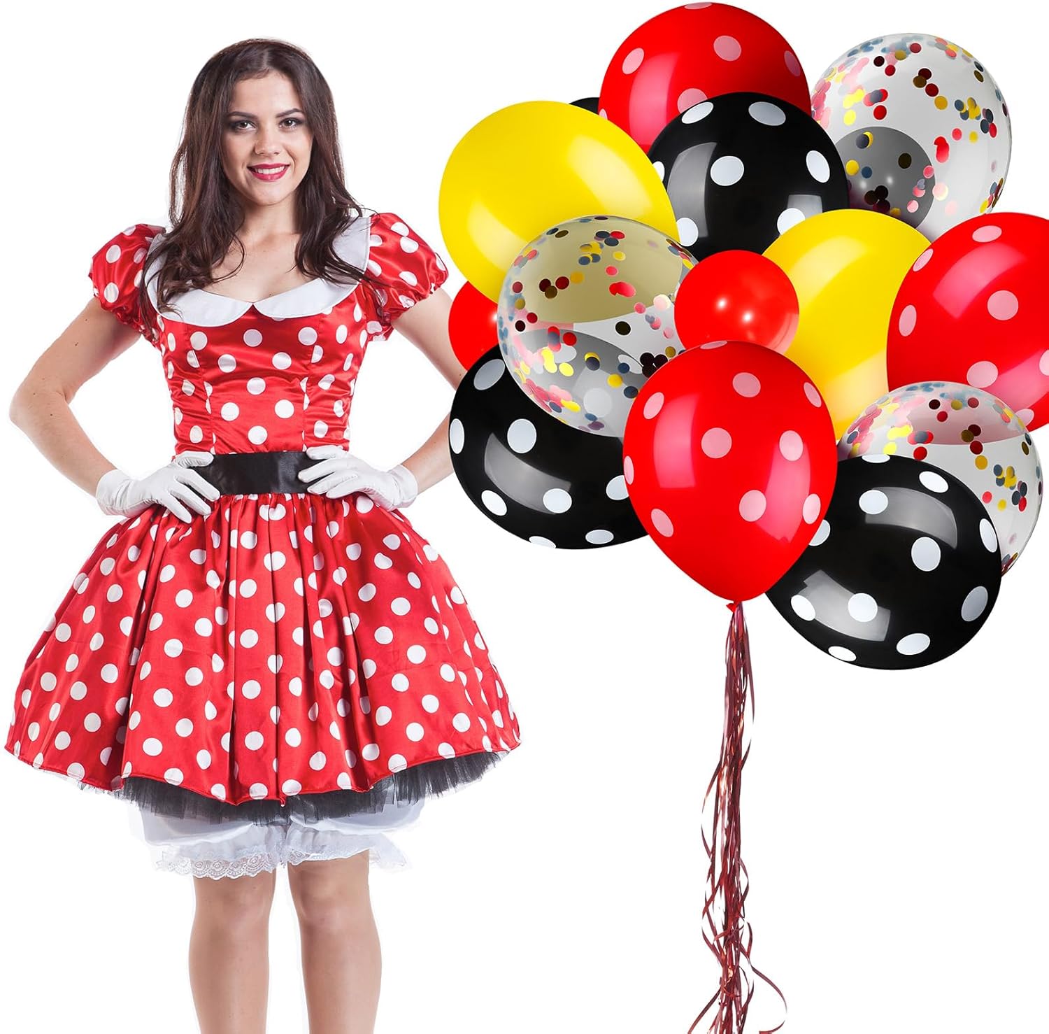 75 Piece Mouse Balloons Party Decor Set Red Black Yellow