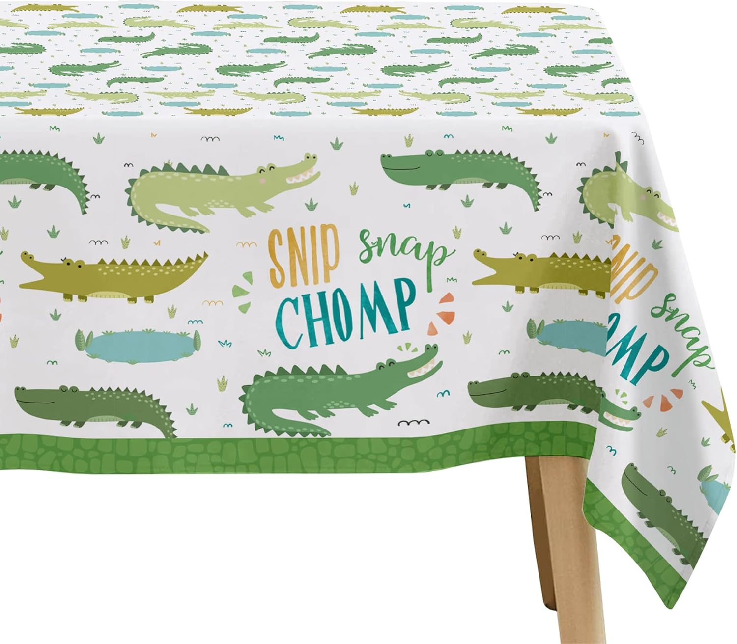 Alligator Birthday Party Tablecloth Set 3pcs