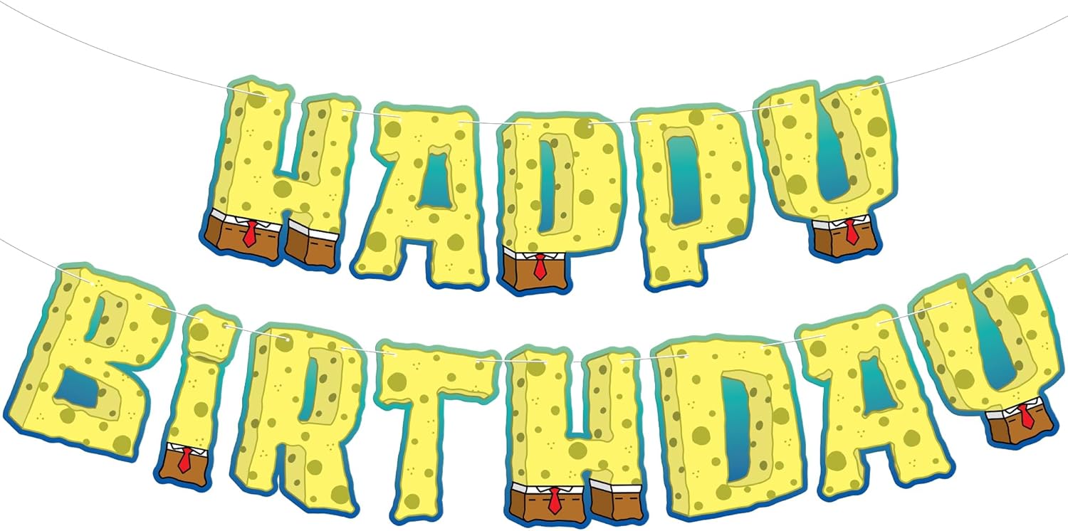 KatchOn 10 Foot Yellow Happy Birthday Banner