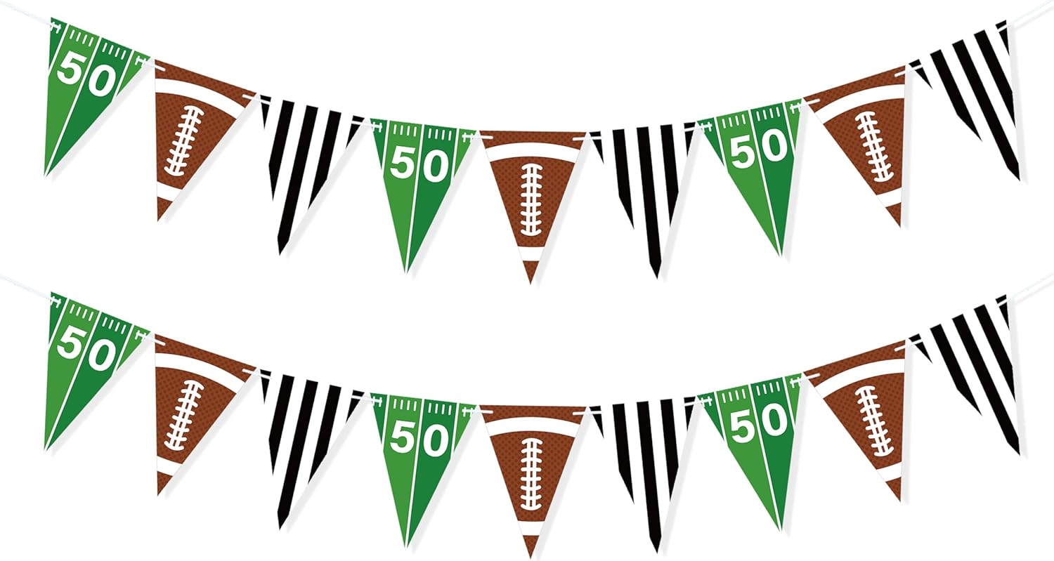 2 Piece Football Garland Banner Party Decorations