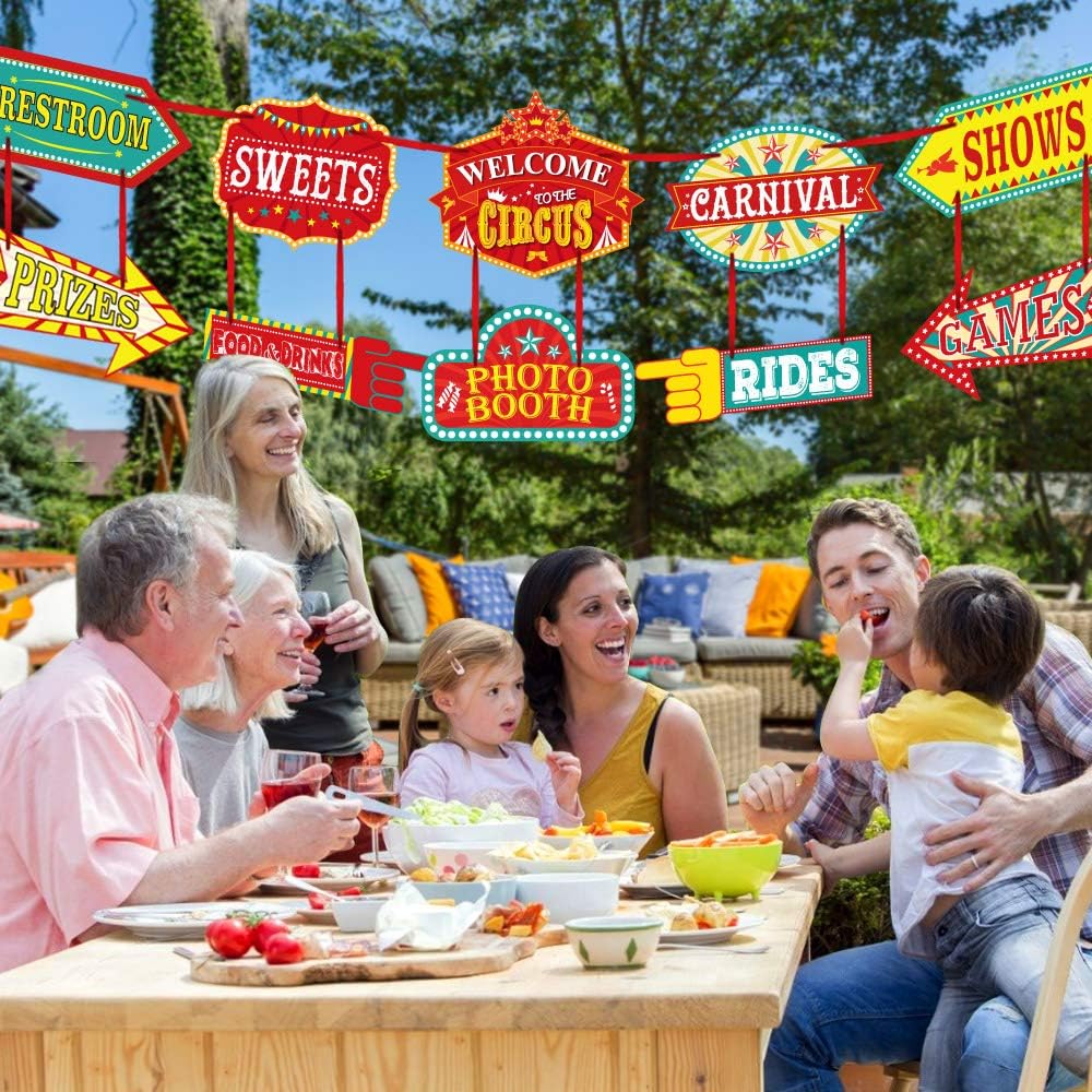 KATUMO Carnival Decorations 11 Pcs Circus Party Signs