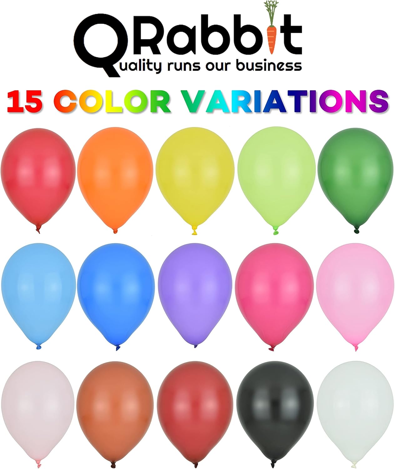 QRabbit 100 Pack 12 Inch Party Balloons