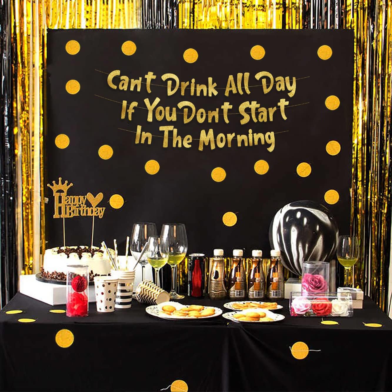 Funny Bachelorette and Bachelor Party Gold Glitter Banner