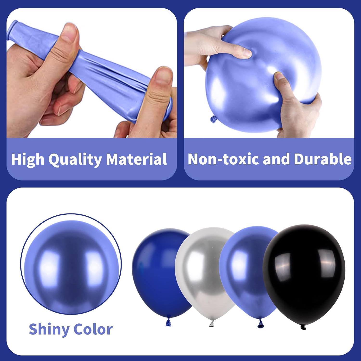Paready Blue and Black Balloons Set for Parties