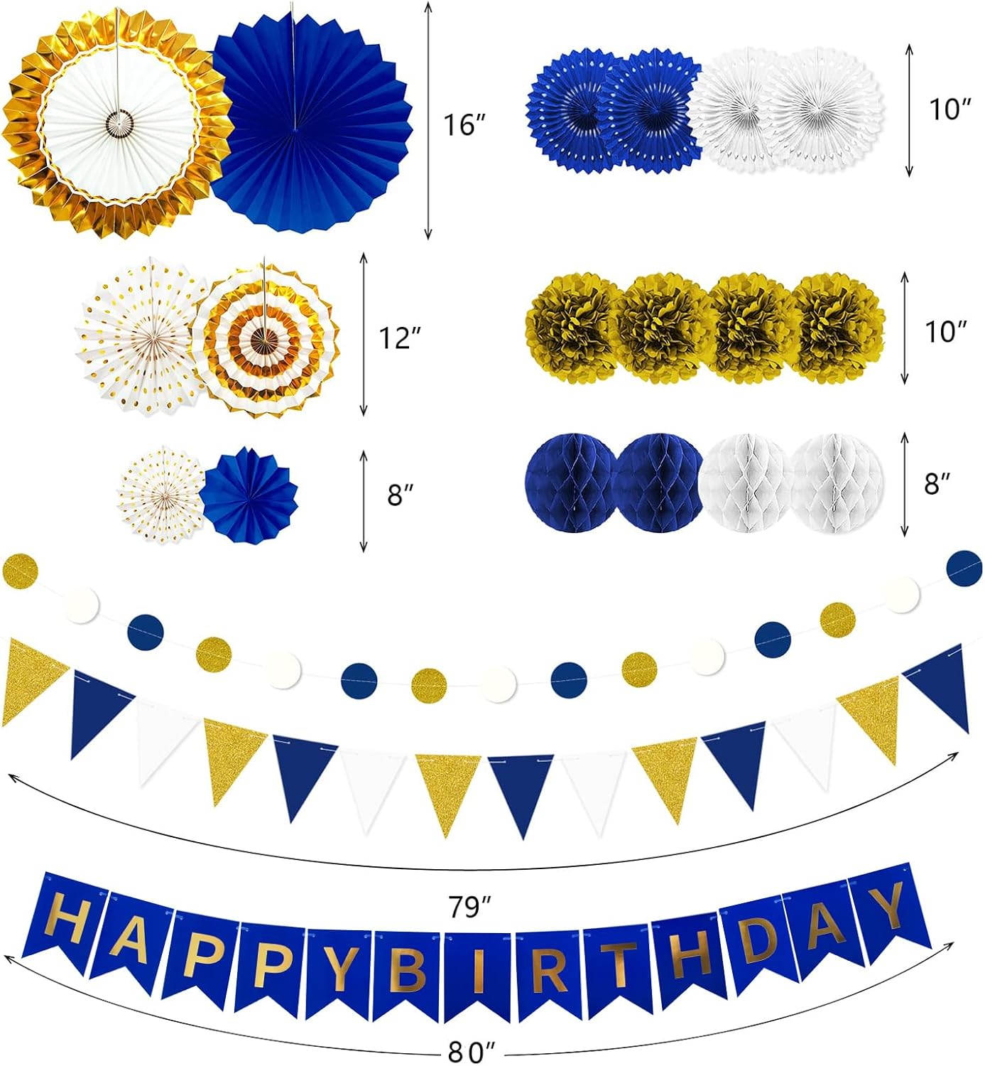 Marwey Birthday Party Decoration 24Pcs Set