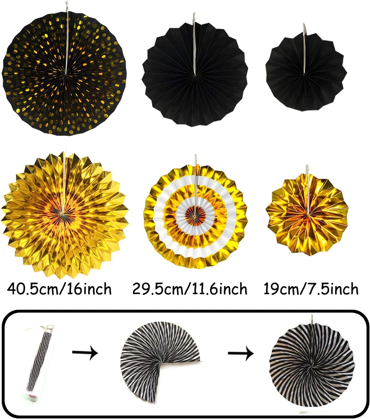 ZERODECO Black and Gold Party Decor Kit