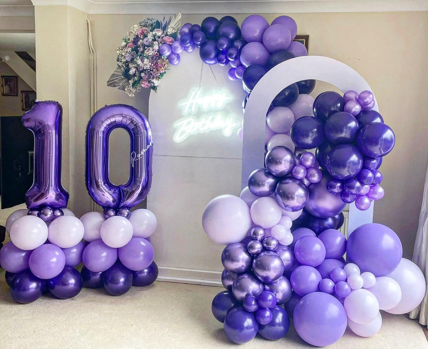 LHOAVWE 16th Birthday Purple Foil Balloons 40 Inch Set