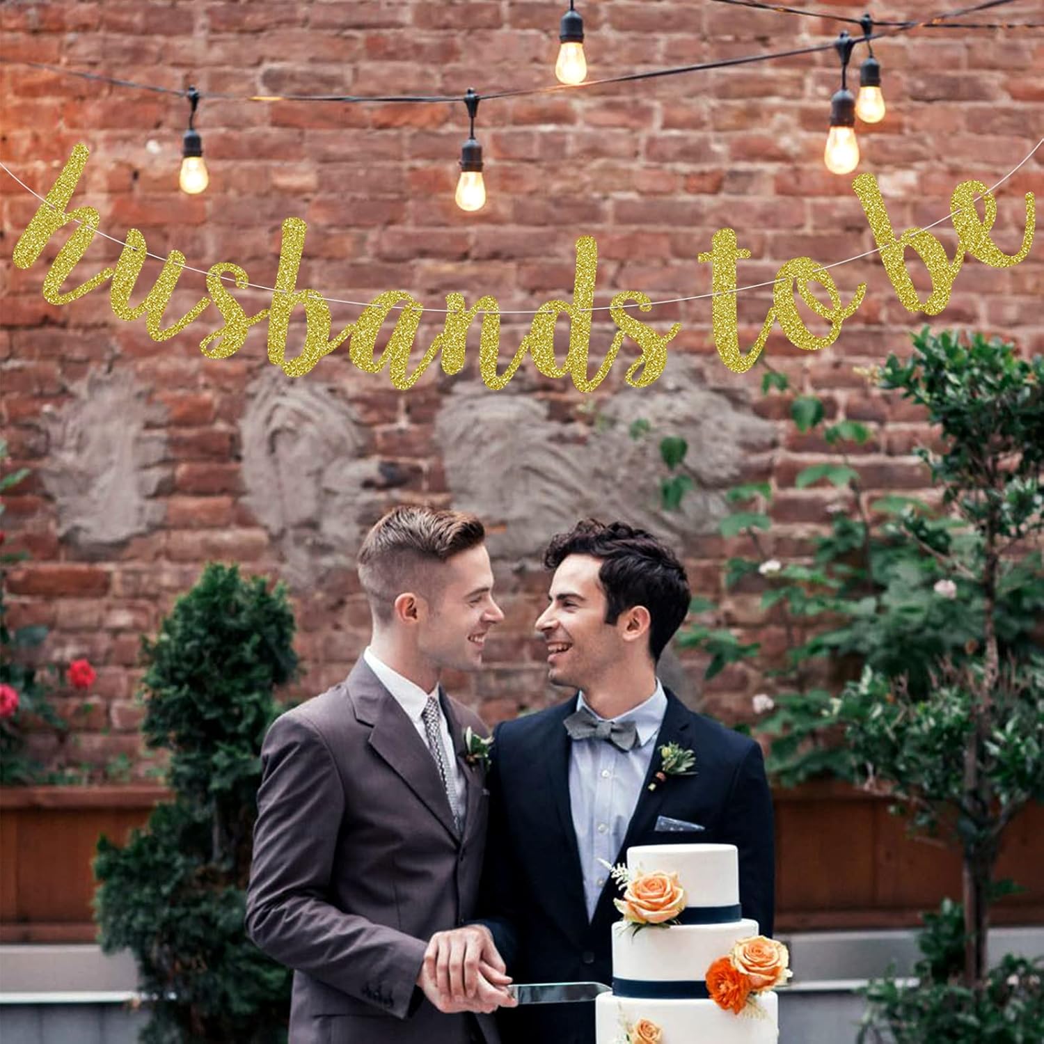 Husbands To Be Banner Gold Glitter Pre-Strung