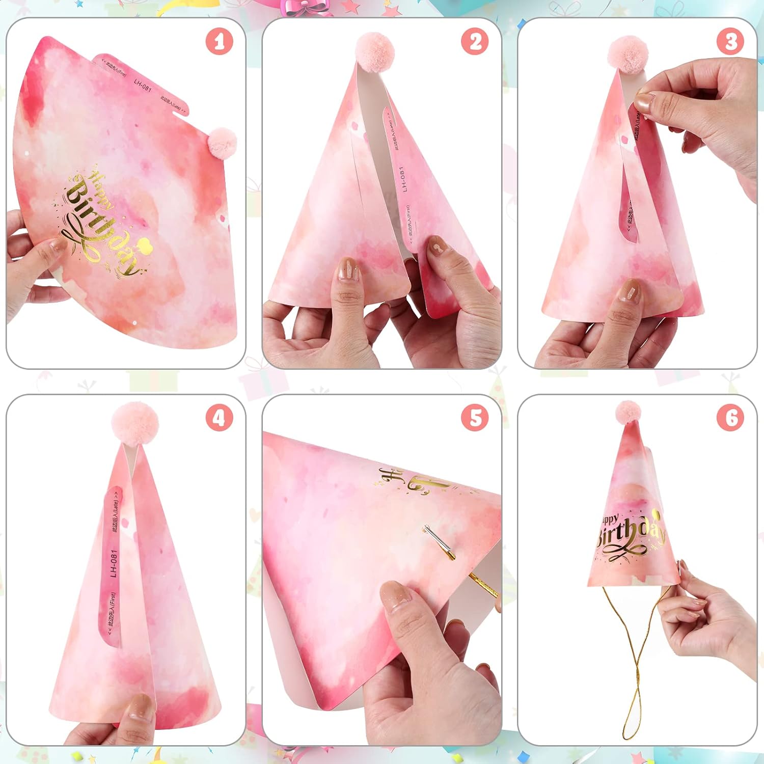 16 Pcs Birthday Hats Sunglasses Adult Party Decorations