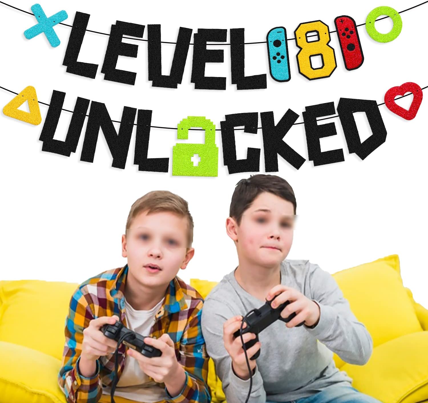 Level 8th Unlocked Birthday Banner Decorations