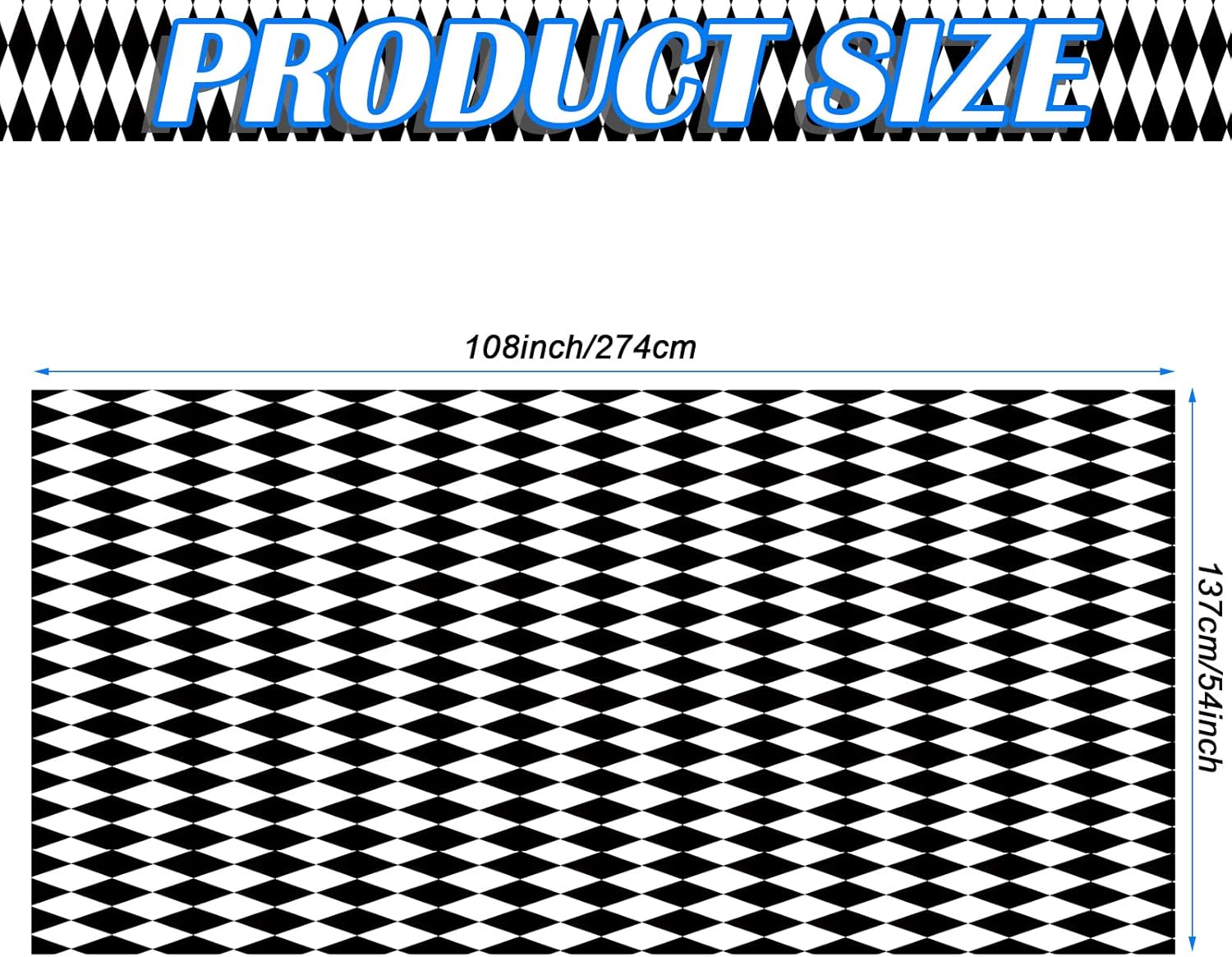Irenare Black and White Checkered Tablecloths 3 Piece Set