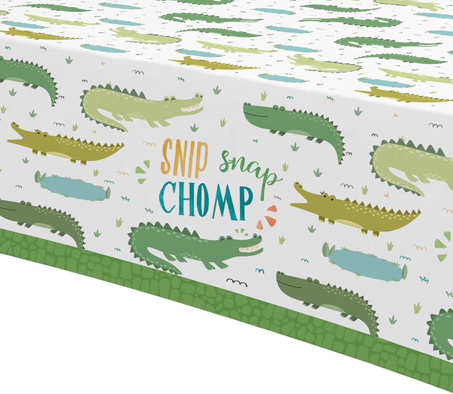 Alligator Birthday Party Tablecloth Set 3pcs