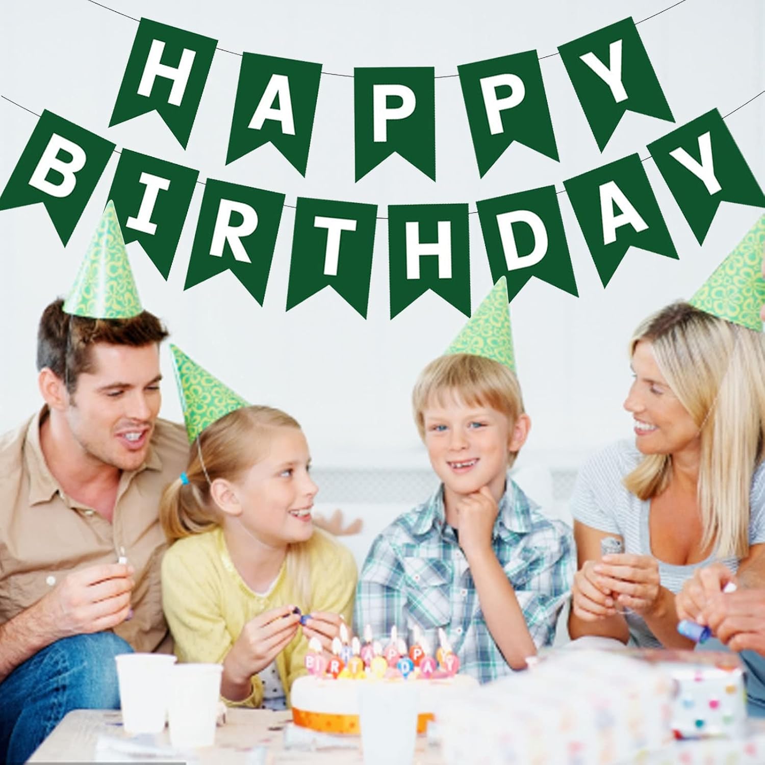 Green Happy Birthday Banner for Adults and Kids