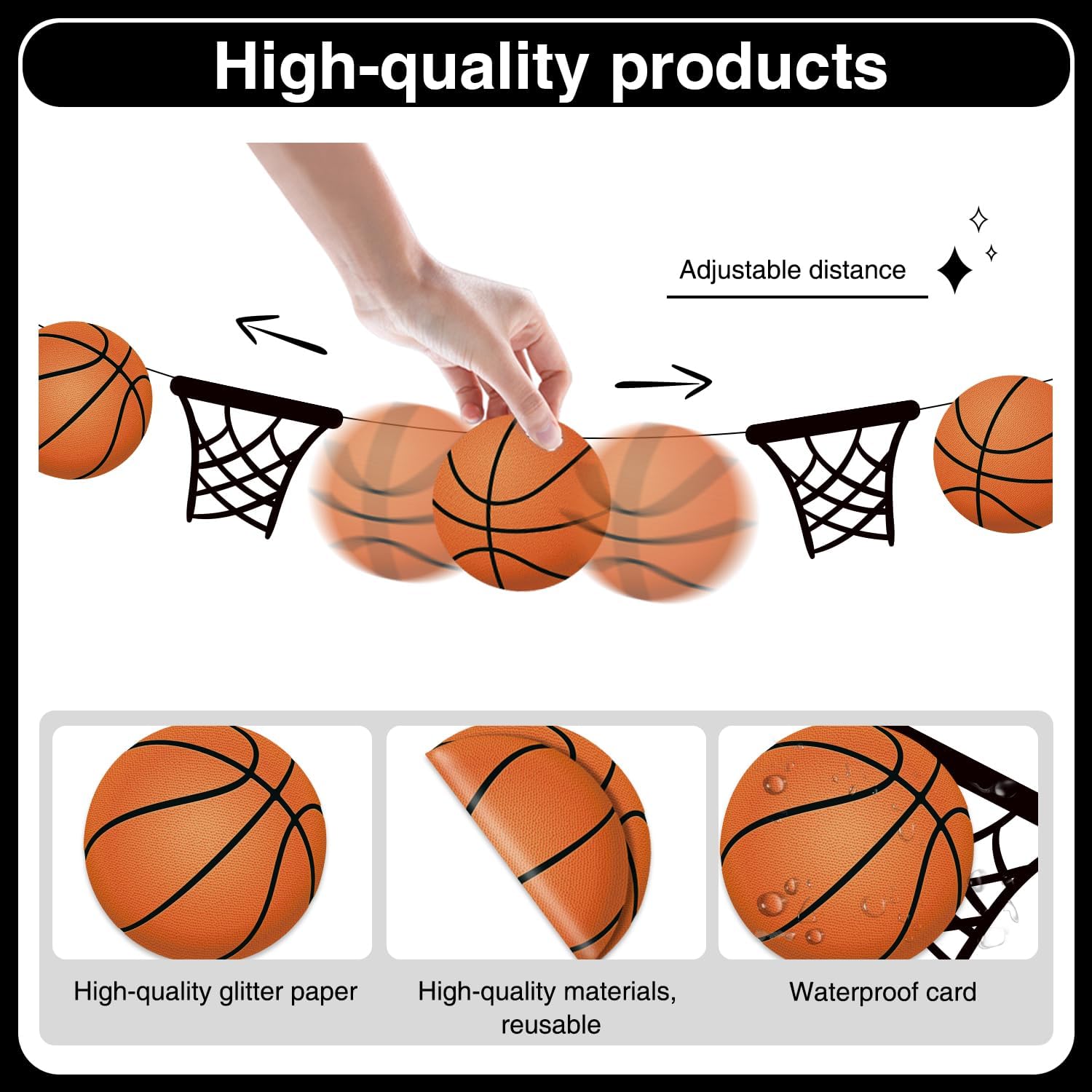 Basketball Party Banners 4 Pcs Slam Dunk Decorations