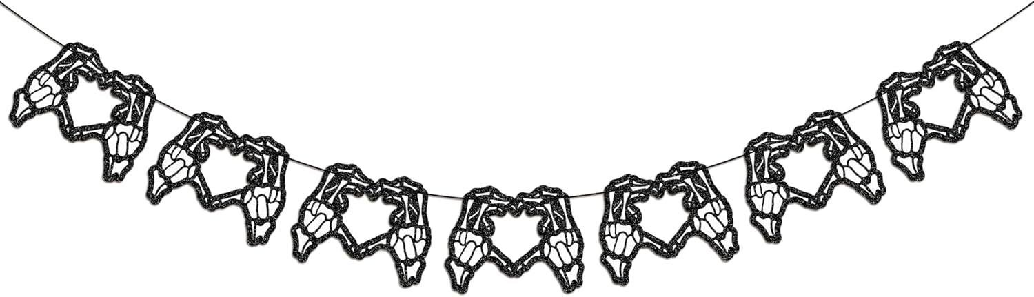 Gothic Skeleton Heart Halloween Banner Set