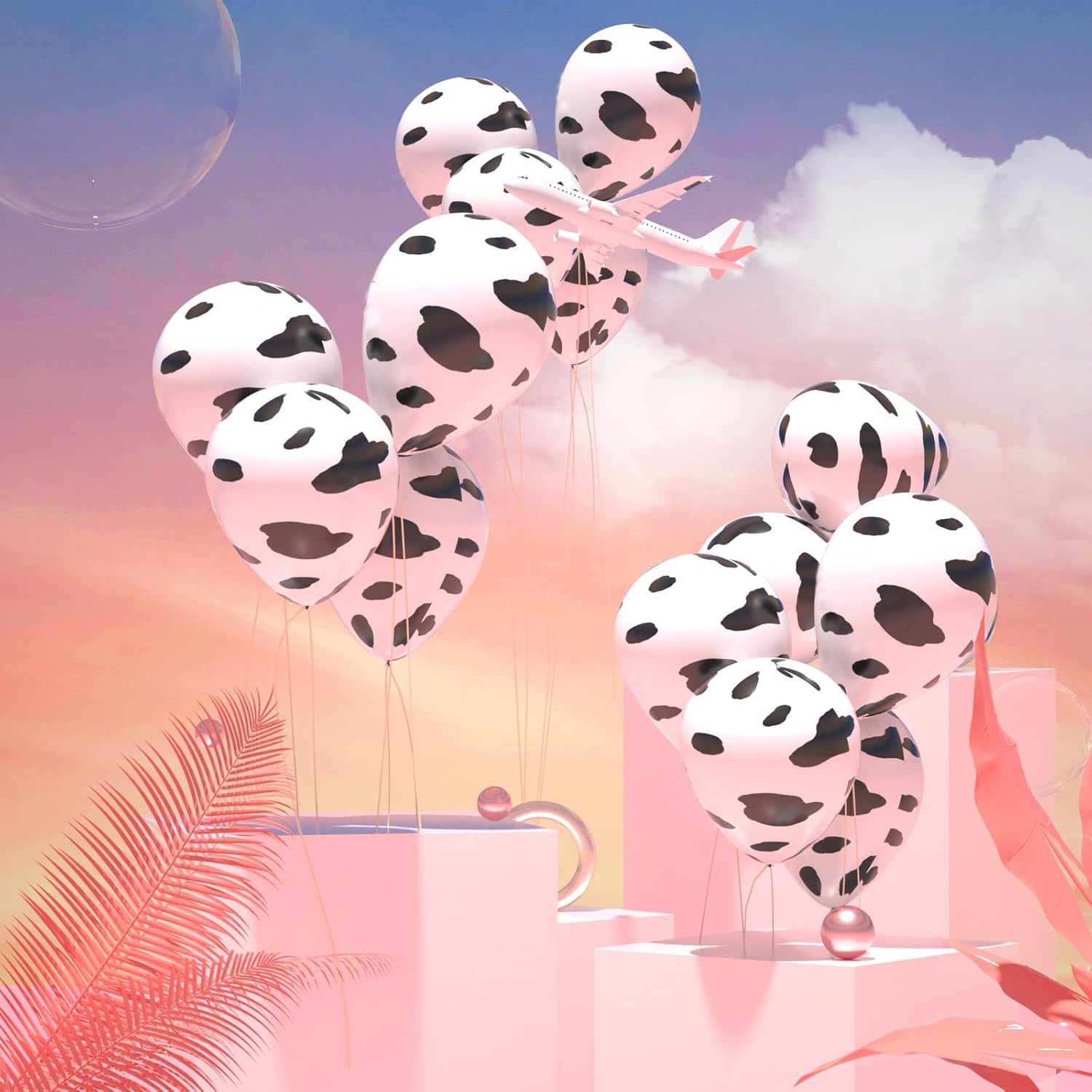 Lovestown 100PCS Cow Print Balloons for Party Decorations