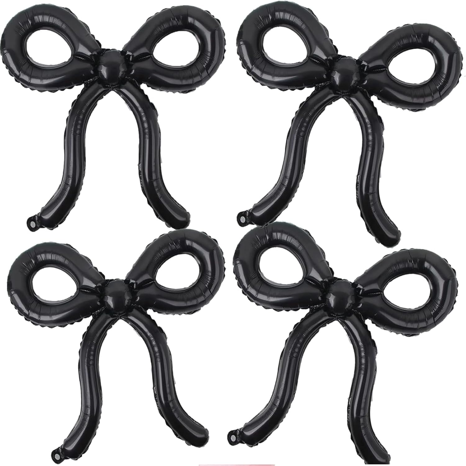 4 Pcs Black Bow Balloons for Birthday Party Decor
