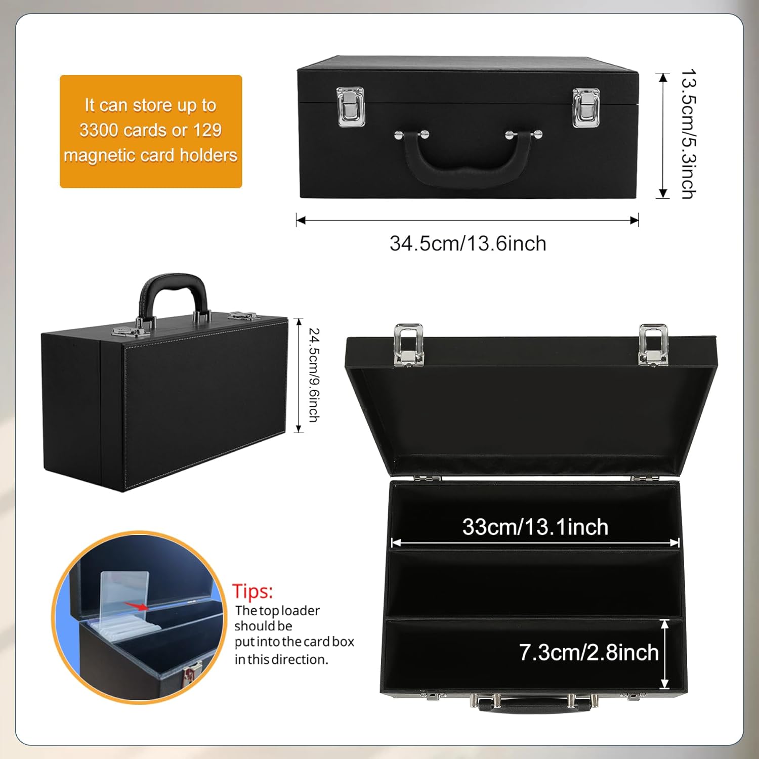 Leather Closure Card Storage Box for 3300 Trading Cards