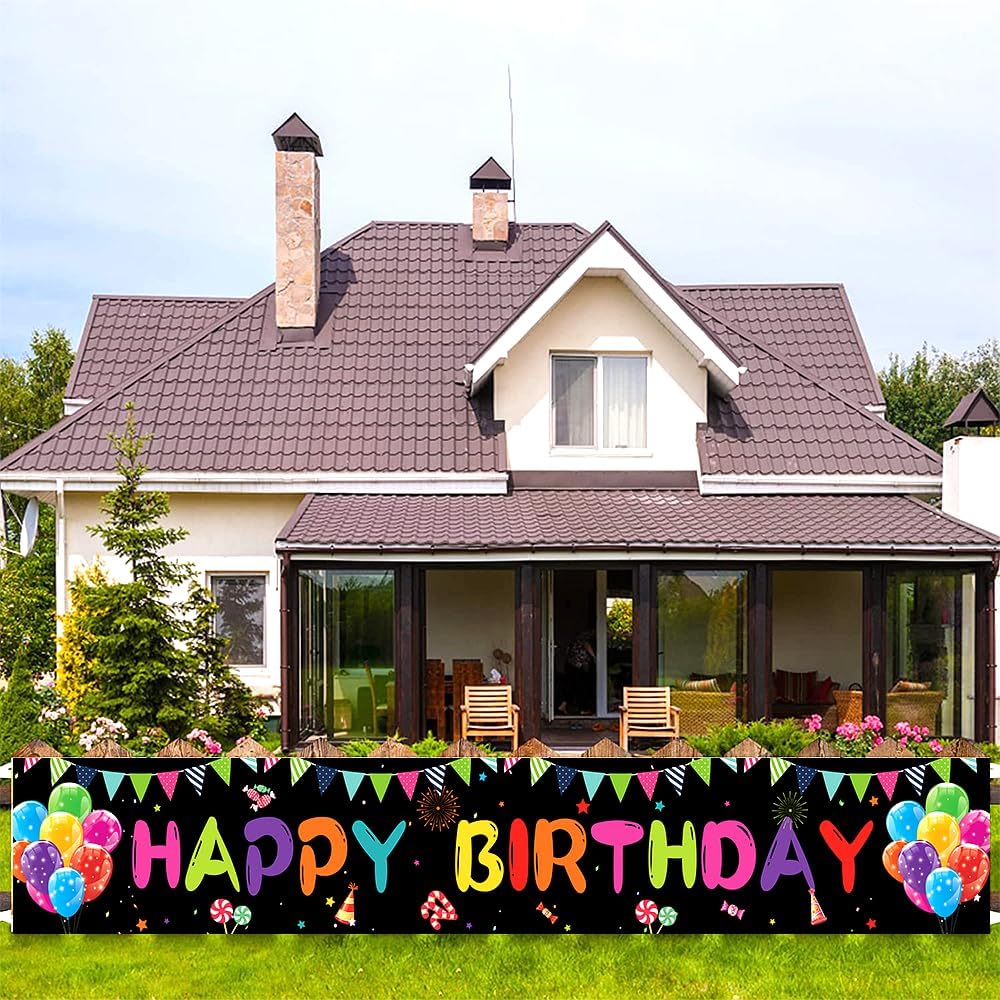 Happy Birthday Yard Banner 118x197 Inches