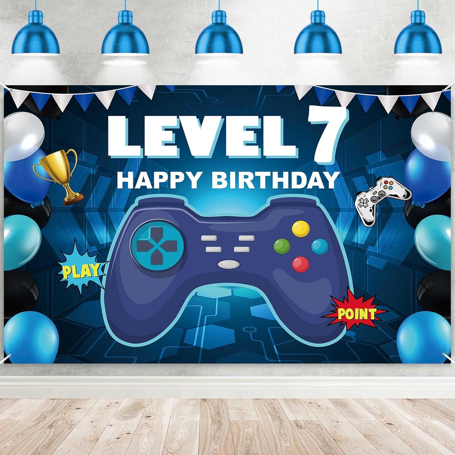 Level 7 Birthday Party Banner Decorations for Kids