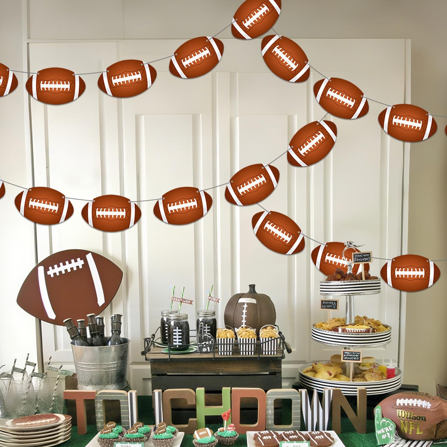 Candy Chef Football Party Banners 4PCS Pre-Strung Decorations