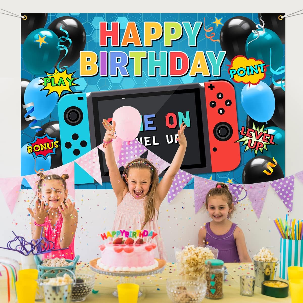 Happy Birthday Gaming Banner - Video Game Party Decor