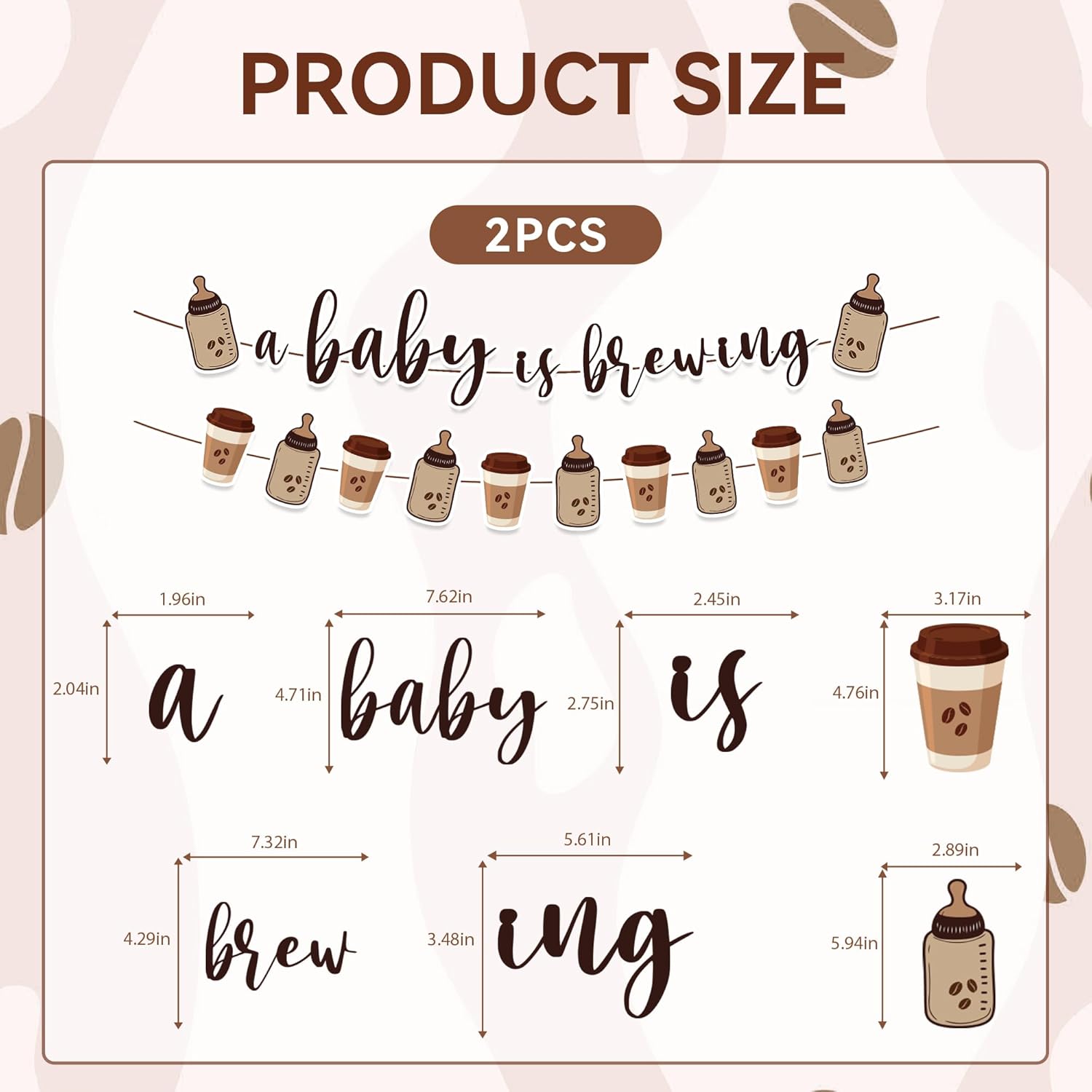 Coffee Theme Baby Shower Banner and Pennant Garland