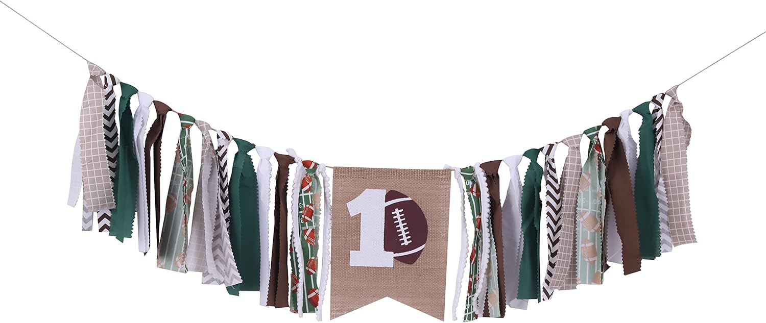 Football 1st Birthday High Chair Banner for Boy