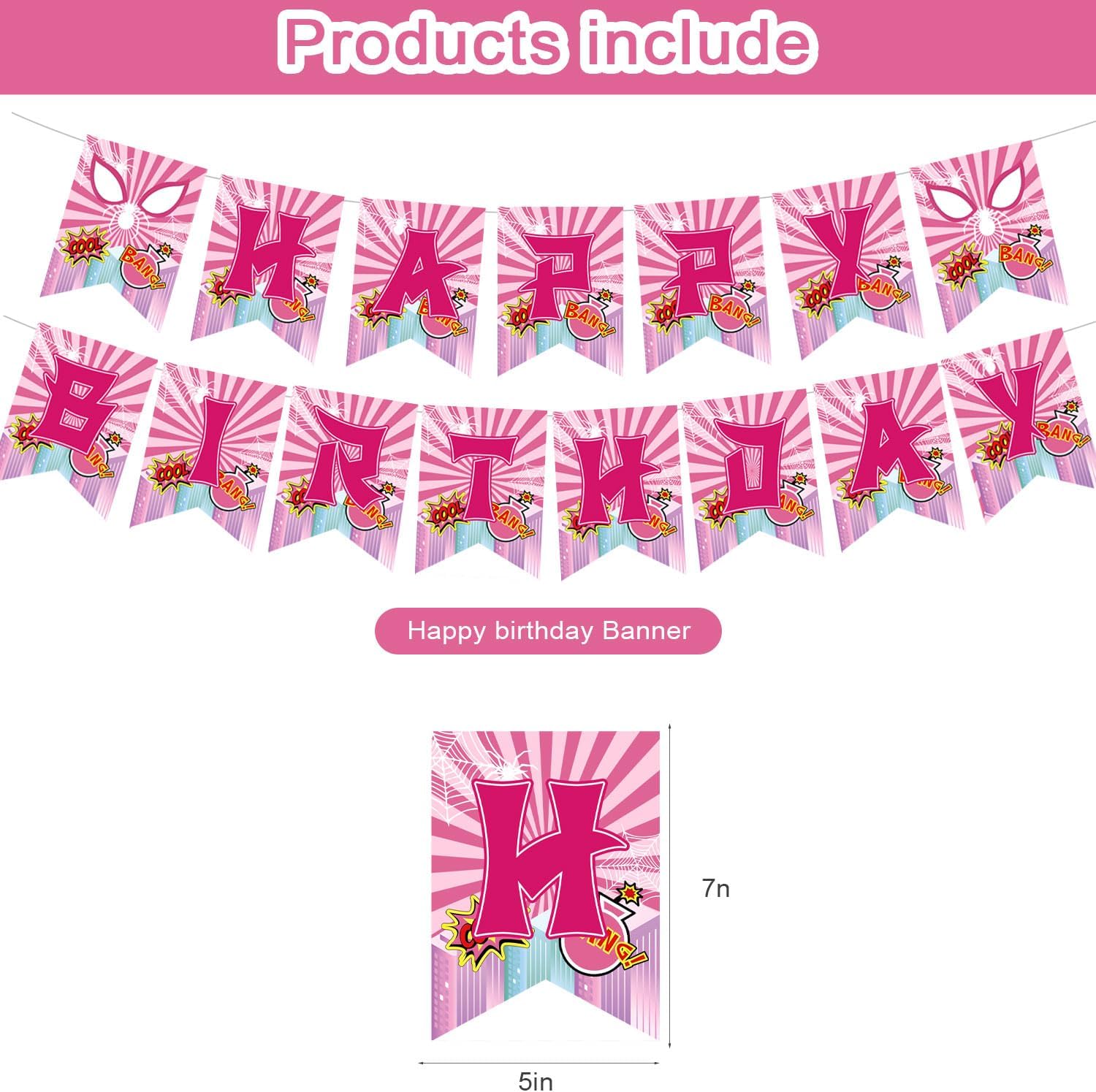 Pink Spider Birthday Party Decorations Set