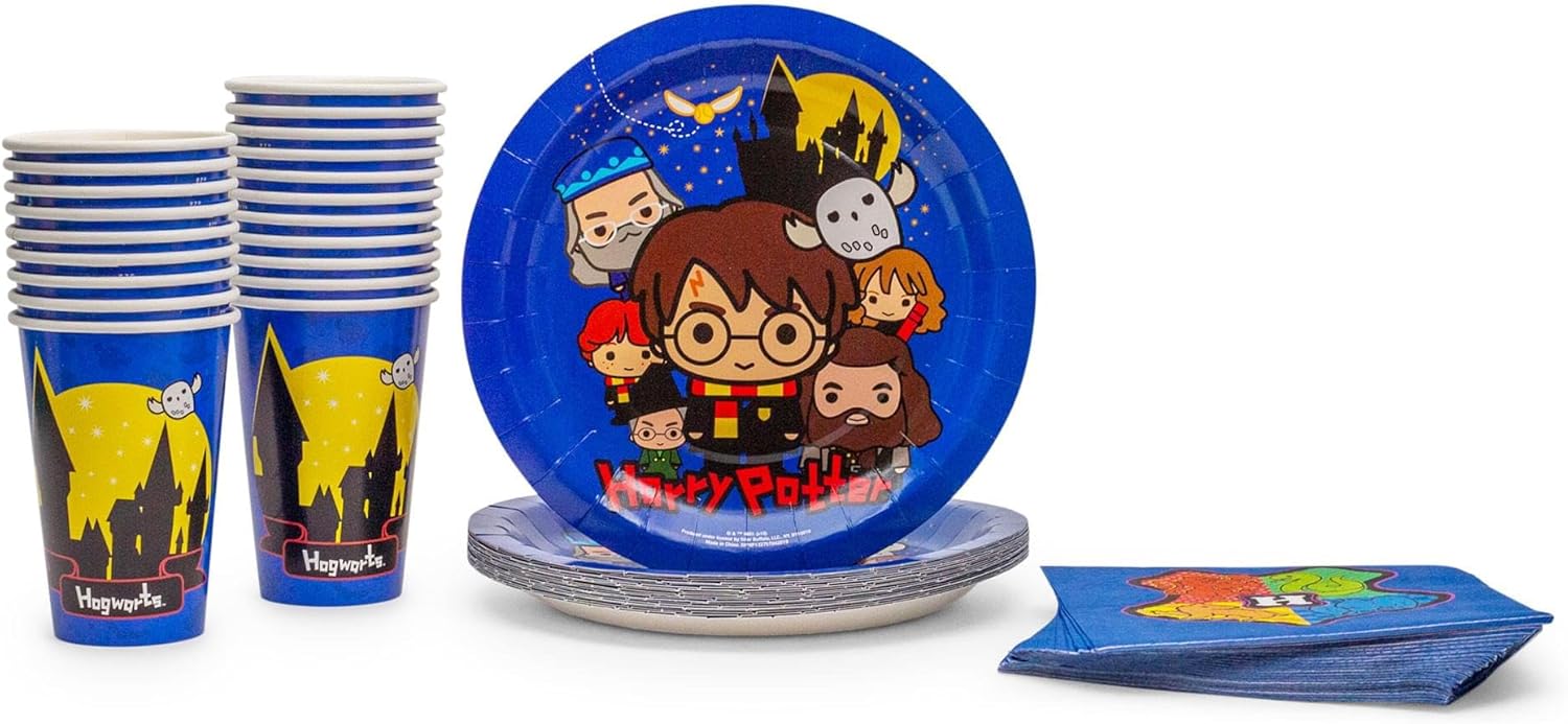 Silver Buffalo Harry Potter Chibi Tableware Party Set 60 Piece