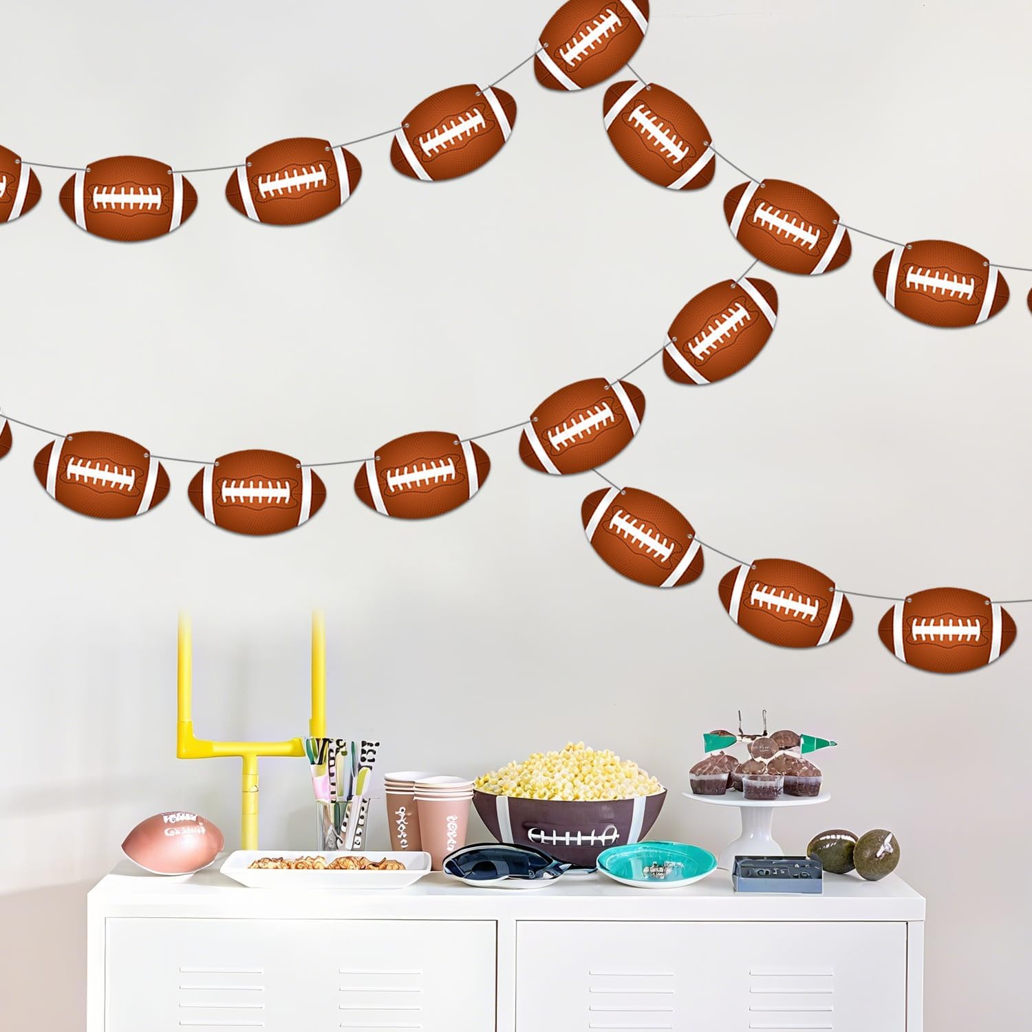 Candy Chef Football Party Banners 4PCS Pre-Strung Decorations