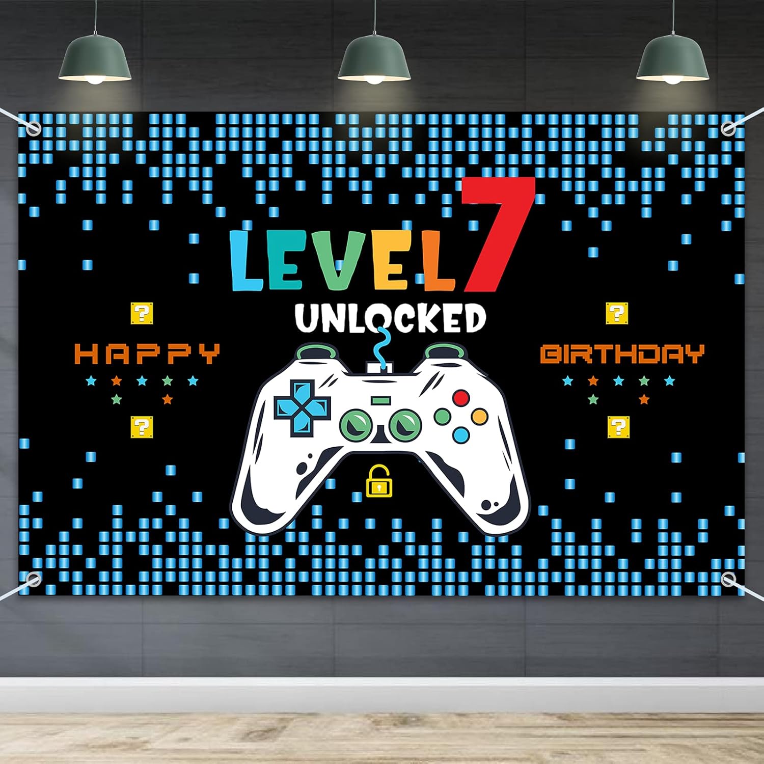 HAMIGAR 6x4ft Blue Birthday Banner Backdrop